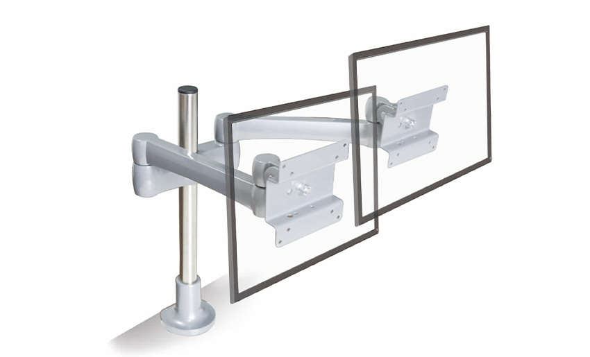 Dubbele monitorbeugel voor 17''-27'' schermarmen